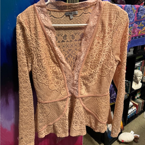 Pink Charlotte Russe Lace Top - Picture 1 of 3